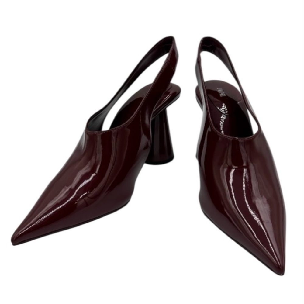 JW PEI New Vivovr Burgundy Heel Slingback Pumps Size 8 - Picture 4 of 14